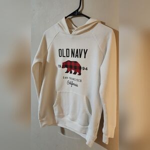 Old Navy White Hooded Sweater